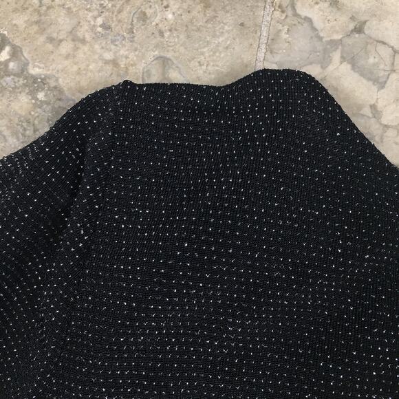 Michael Kors Sparkly Long Sleeve Cowl Back Black Blouse Top Metallic Size Medium - Picture 8 of 16